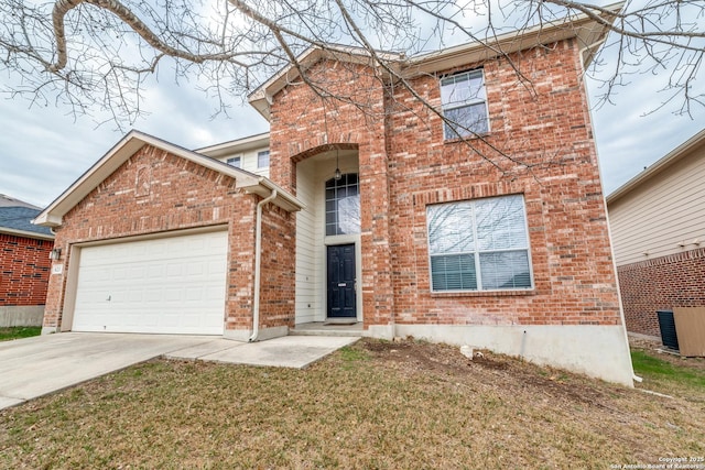 view of front property with a garage