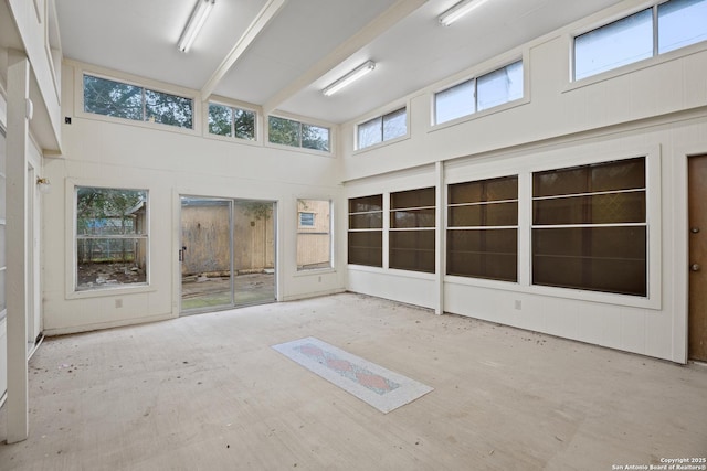 view of unfurnished sunroom