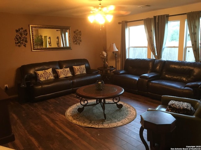 living room featuring hardwood / wood-style flooring