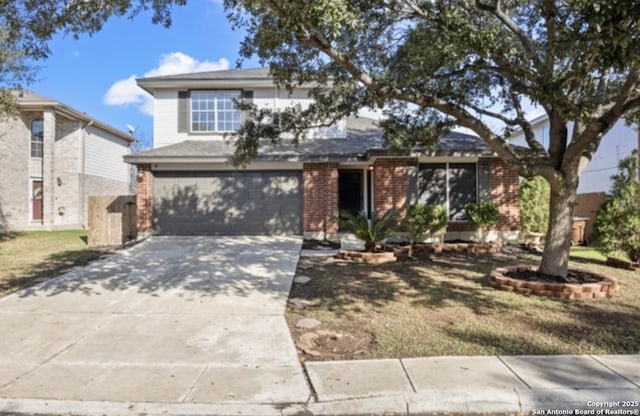 view of property featuring a garage