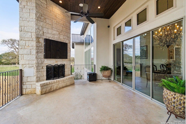 view of patio / terrace with ceiling fan