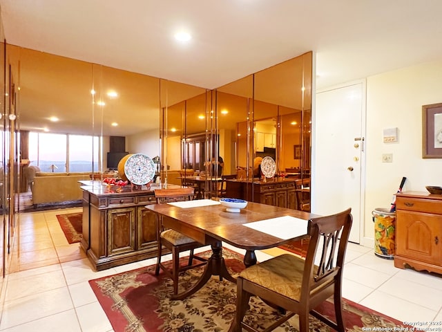 dining room featuring light tile patterned floors