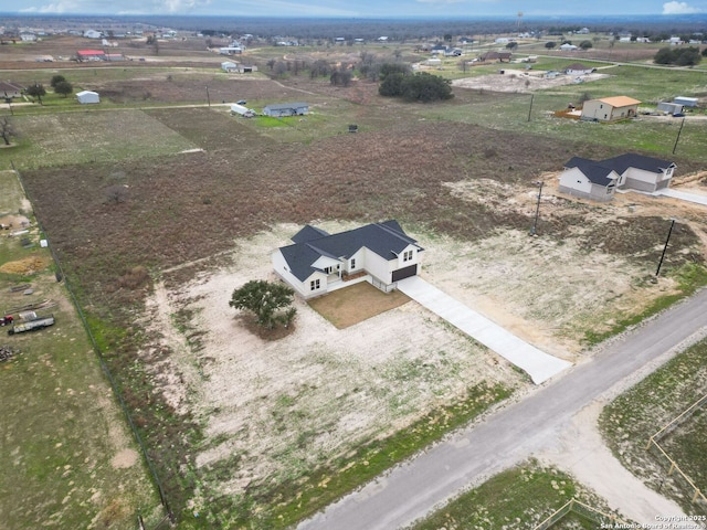 aerial view with a rural view