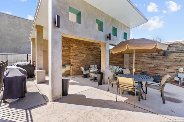 view of patio featuring area for grilling