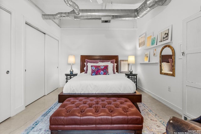 bedroom featuring a high ceiling