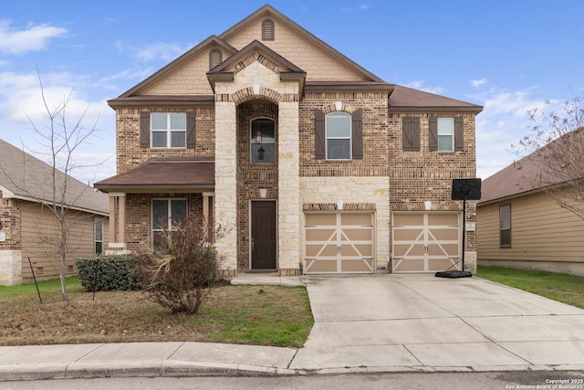 view of front of home with a garage