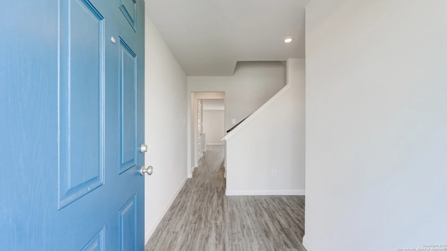 entrance foyer featuring light hardwood / wood-style floors