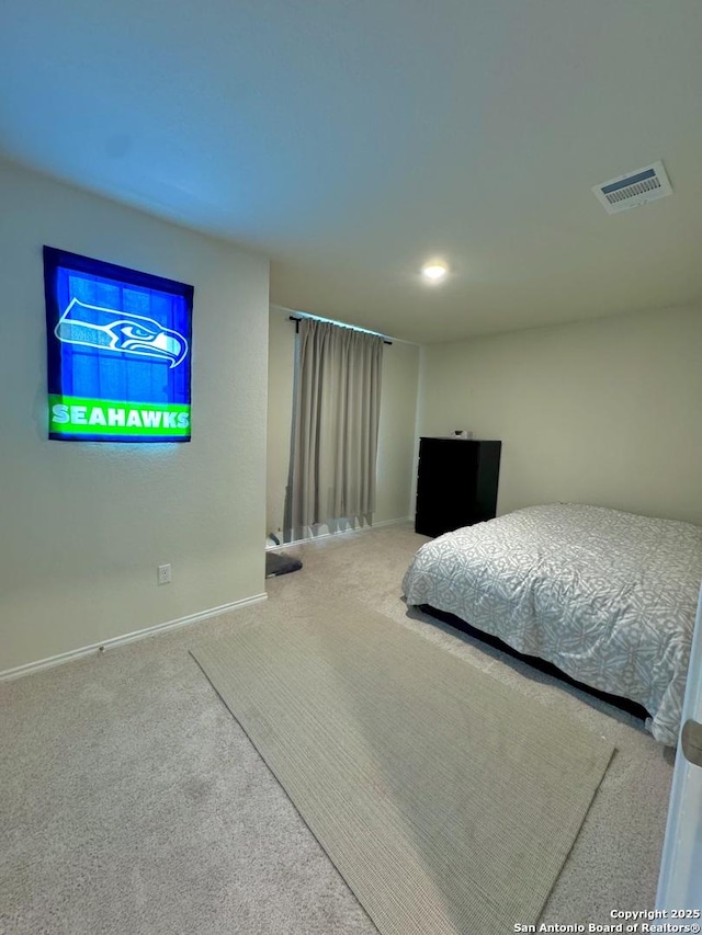 view of carpeted bedroom