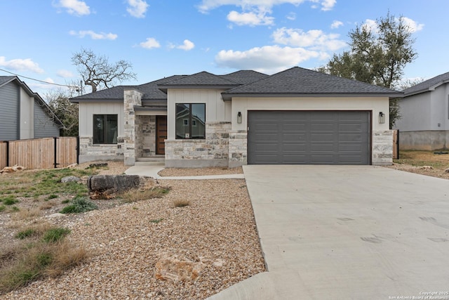 view of front of house with a garage