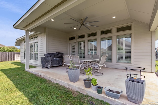 1905 High Bank, Seguin, TX 78155 - view of patio featuring a ceiling fan and area for grilling