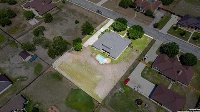 aerial overview of property's location with a pool