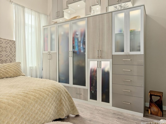 bedroom featuring light hardwood / wood-style floors