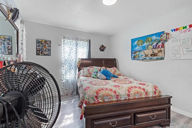 bedroom featuring light wood-type flooring