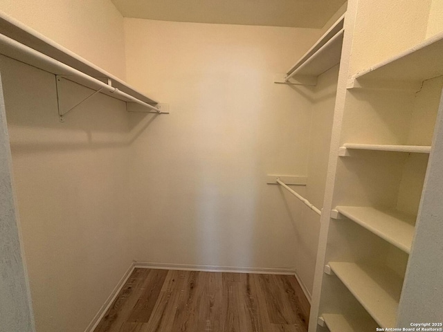 walk in closet featuring hardwood / wood-style floors