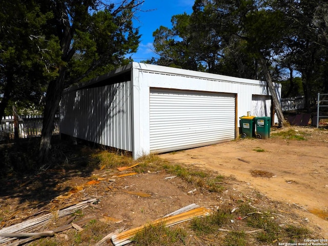 view of garage