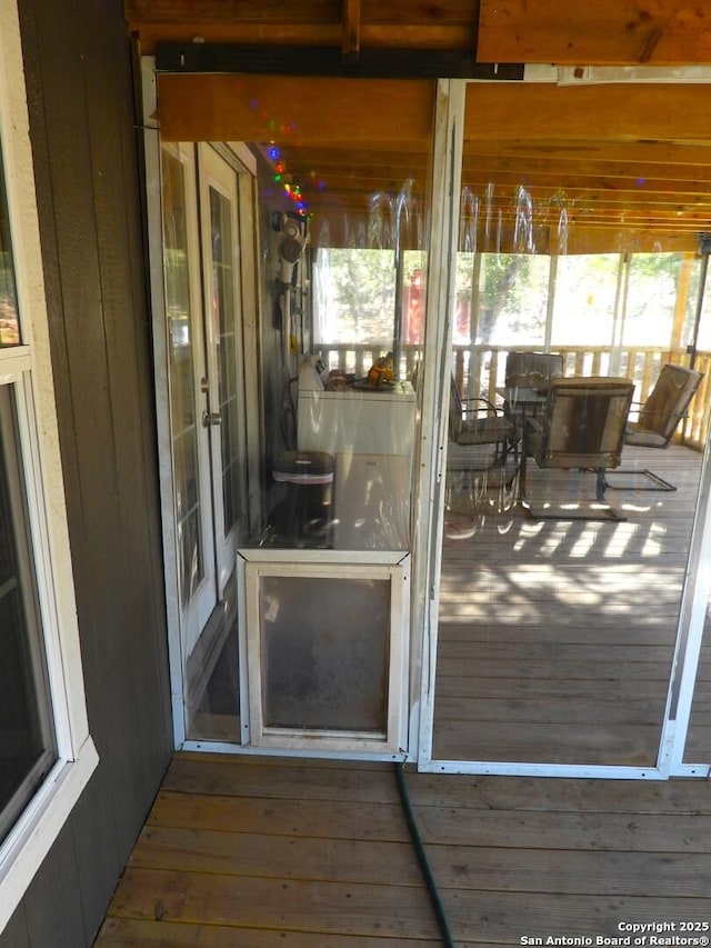 deck with french doors