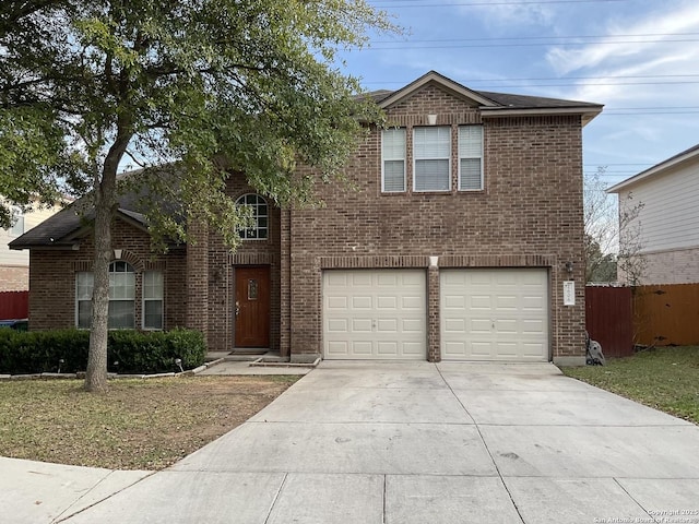 view of front property with a garage