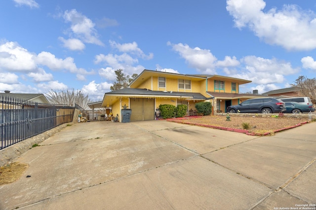 view of front of house with a garage