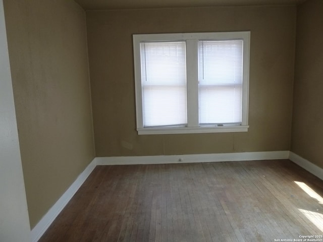 empty room with light wood-type flooring