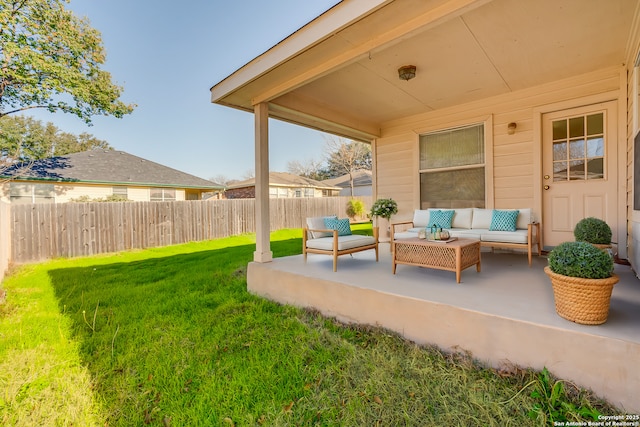 view of patio with an outdoor living space