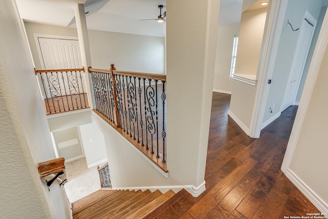 hall featuring dark wood-type flooring