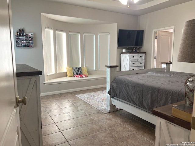 view of tiled bedroom