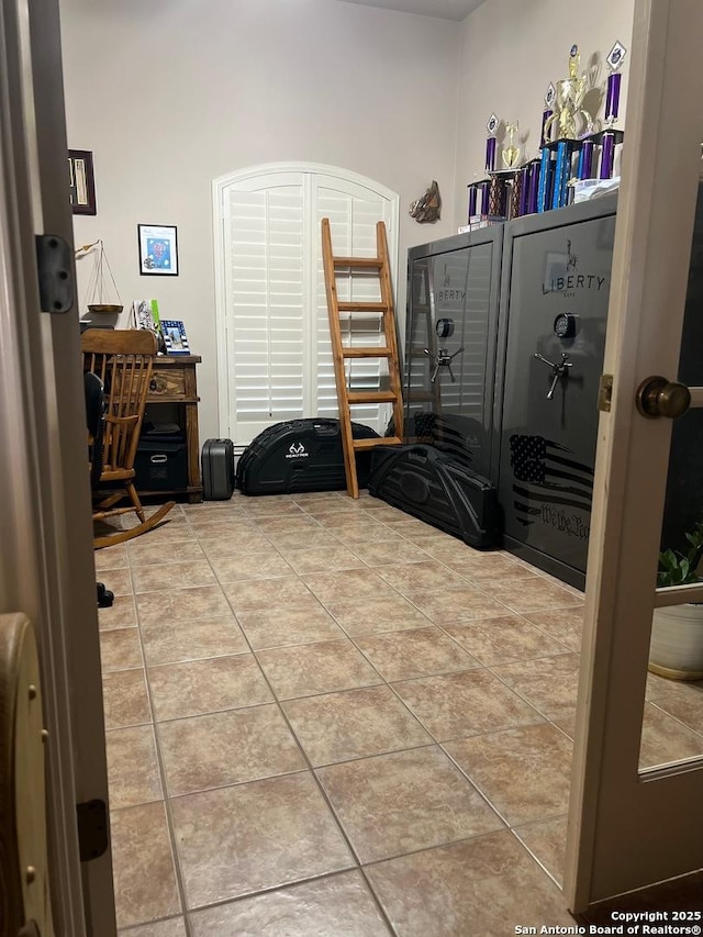 interior space featuring tile patterned flooring