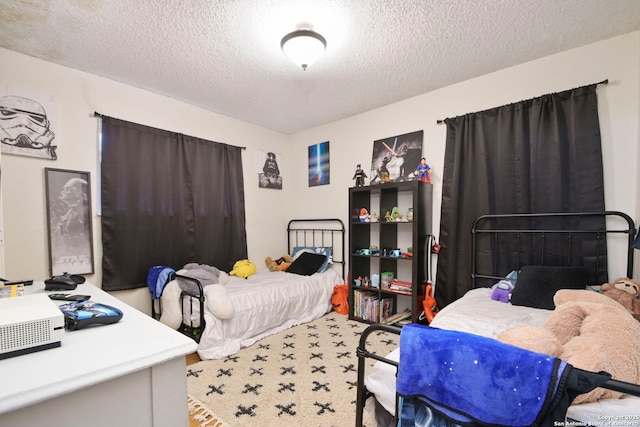 bedroom with a textured ceiling