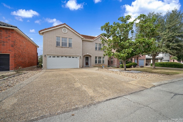 front facade with a garage