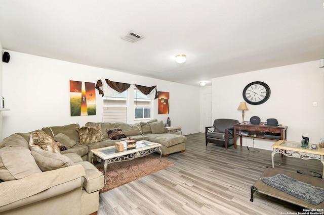 living room featuring wood-type flooring