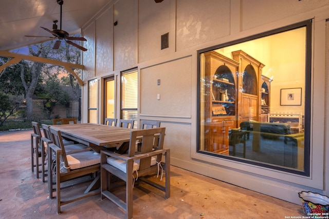 view of patio / terrace featuring ceiling fan