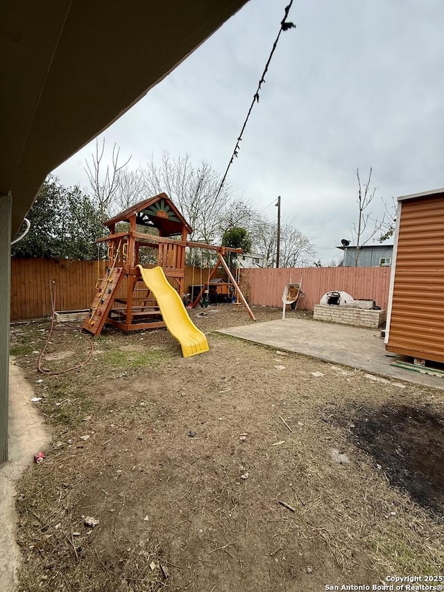 view of play area featuring a patio