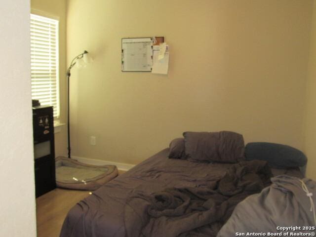 bedroom with hardwood / wood-style floors