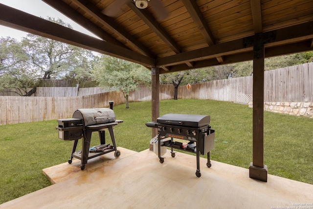 view of patio featuring grilling area