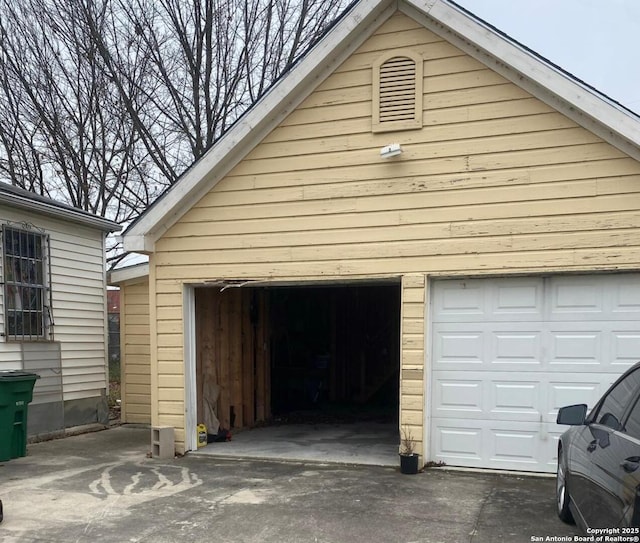 view of garage