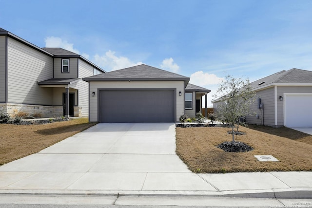 view of front of house with a garage