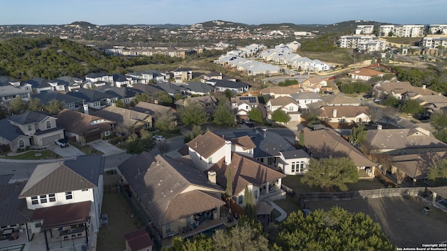 drone / aerial view with a mountain view