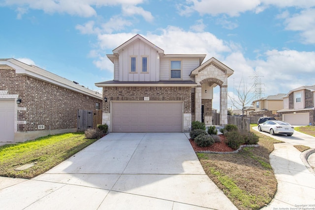 view of front of house with a garage