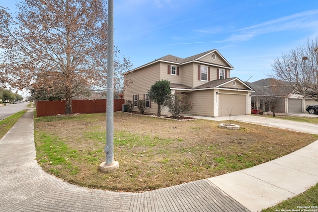 view of front facade with a front lawn