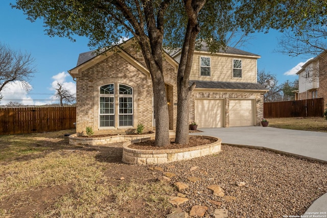 front facade with a garage