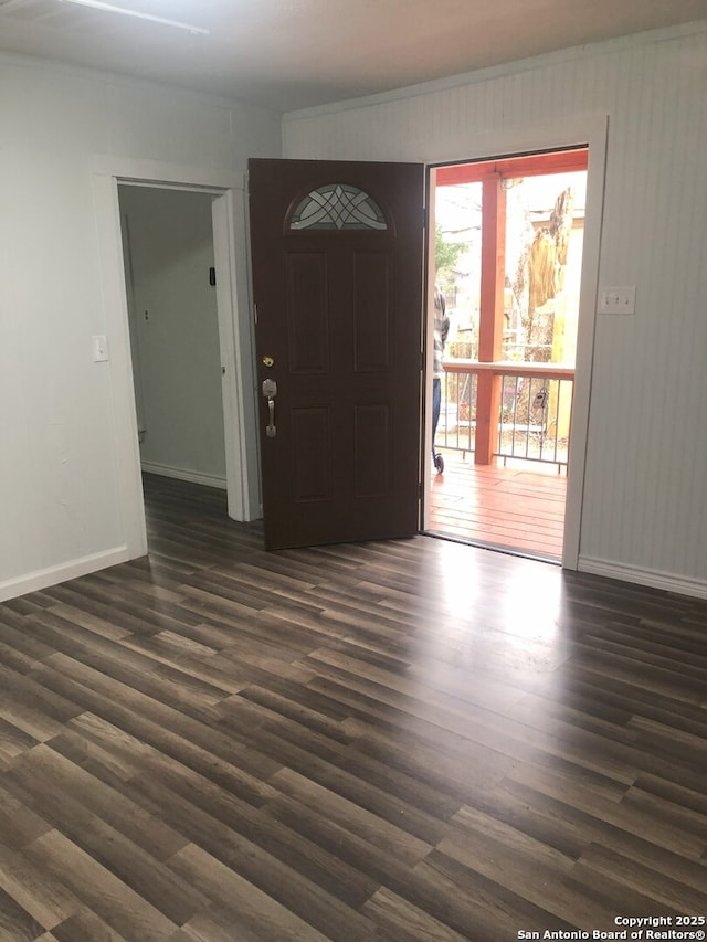 foyer featuring dark hardwood / wood-style flooring