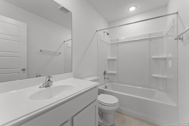 6707 Tasajillo Spgs, San Antonio, TX 78253 - full bathroom with recessed lighting, tile patterned floors, bathing tub / shower combination, toilet, and vanity