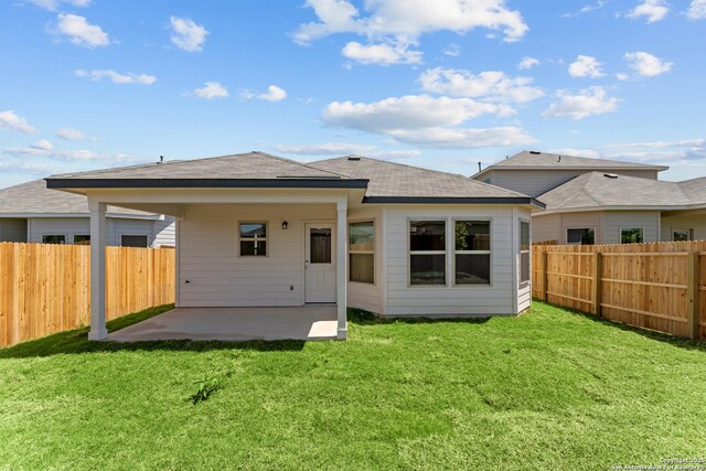 6707 Tasajillo Spgs, San Antonio, TX 78253 - back of property with a yard, a fenced backyard, and a patio