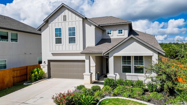 view of front of house with a garage