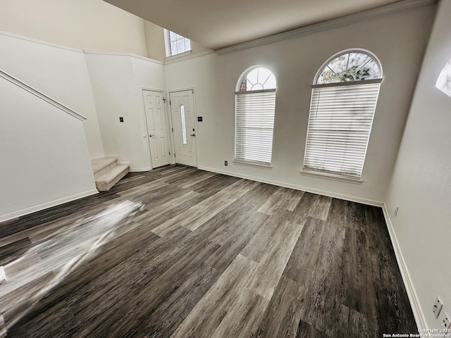 foyer with wood-type flooring