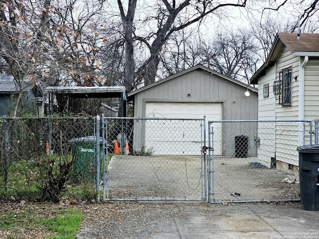 view of garage