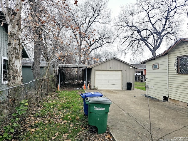 view of garage