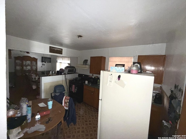 kitchen with white refrigerator