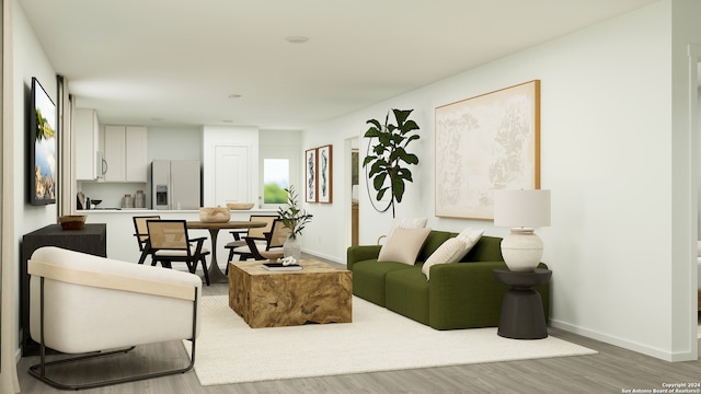 living room featuring hardwood / wood-style flooring