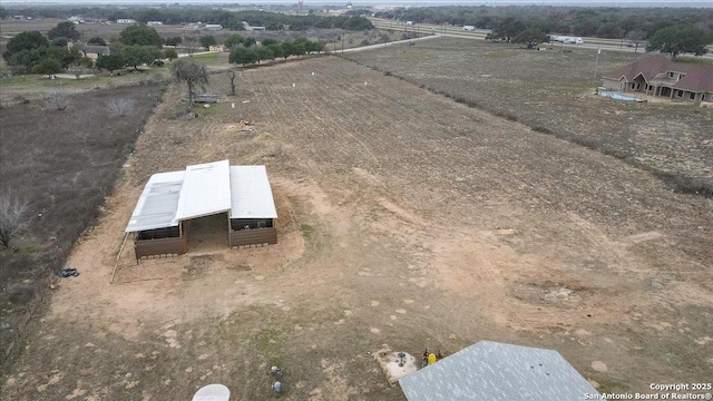 aerial view with a rural view